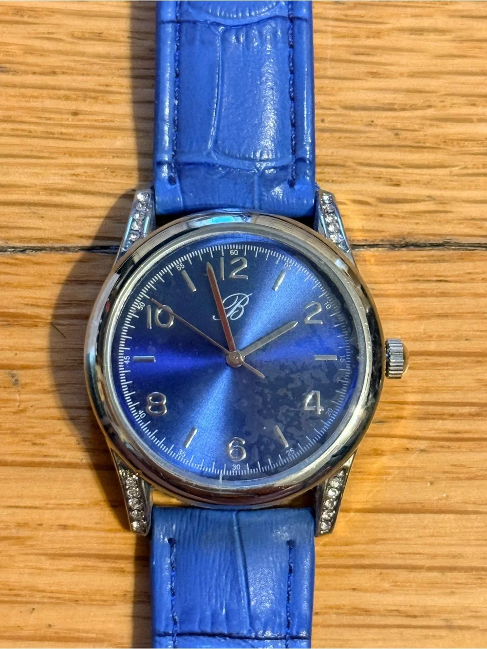 Brighton Blue Leather-Strap Wristwatch Y2K